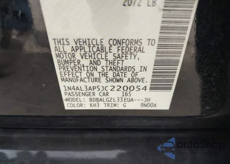 2018 Nissan Altima 2.5 S z USA, uszkodzony, nr VIN 1N4AL3AP5JC220054